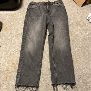 Topshop straight black jeans with raw hem size 28x30